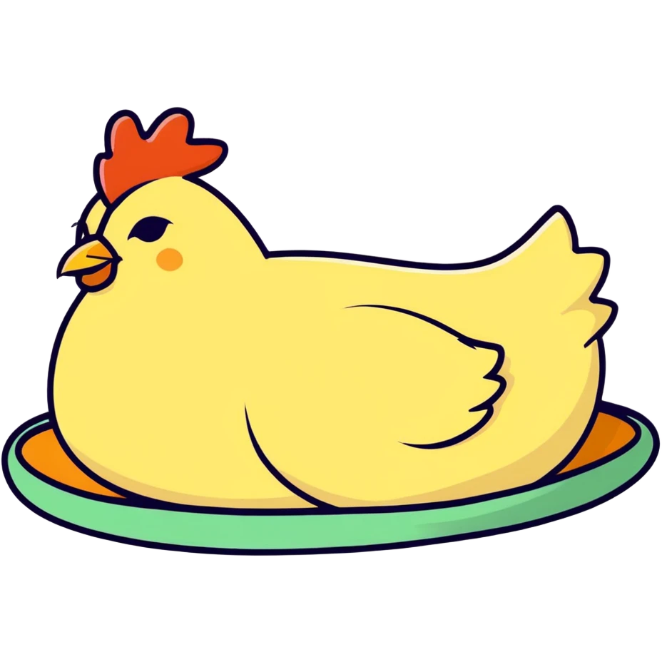 Chicken sleeping emoji