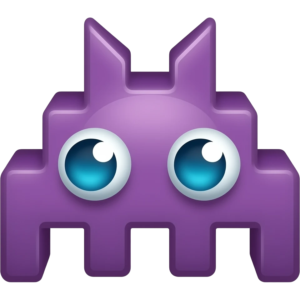 Space invader purple 8-bit 👾 emoji