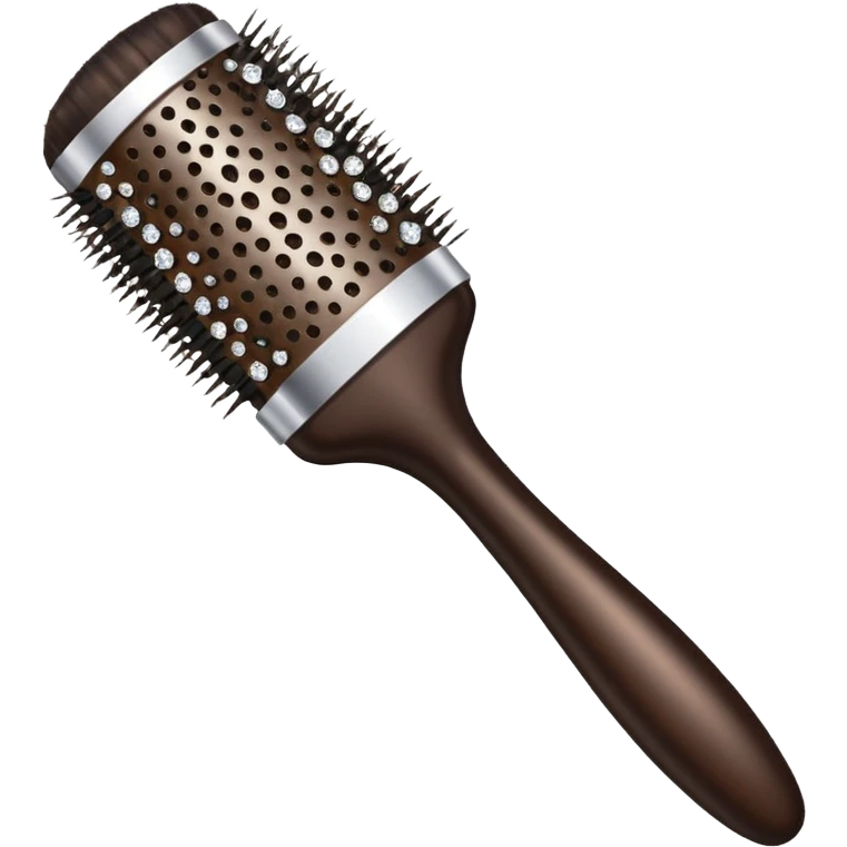 dark brown hair brush with diamonds emoji