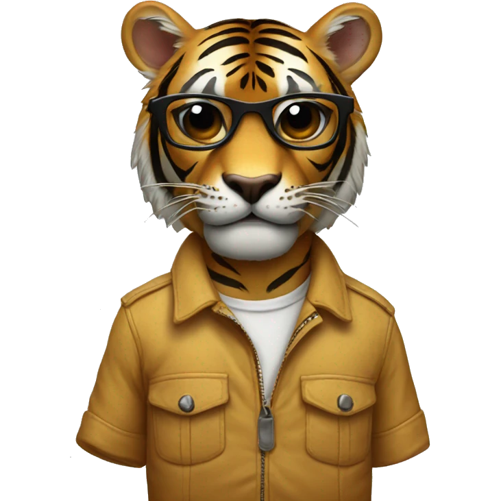 Tigre con gafas  emoji