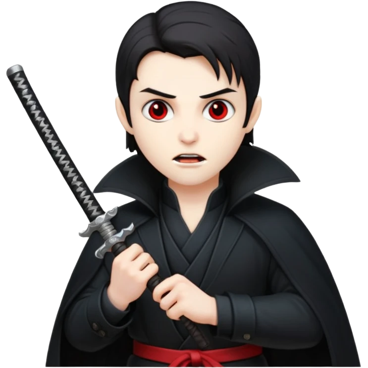 Vampire with katana emoji