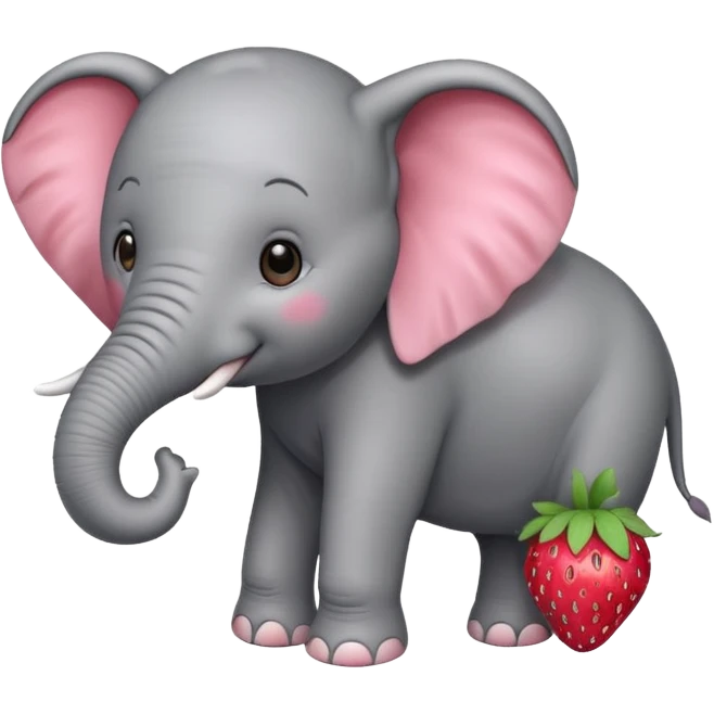 elephant on a strawberry emoji