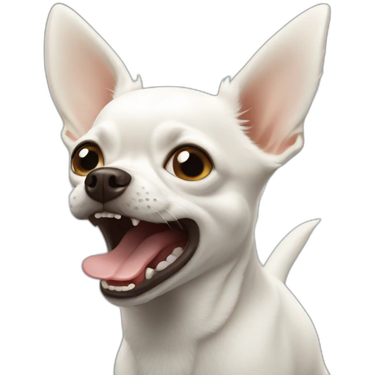 white chihuahua barking emoji