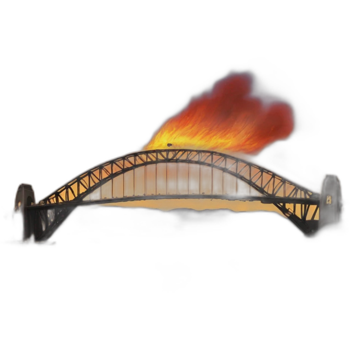 sydney-harbour-bridge on fire sea emoji