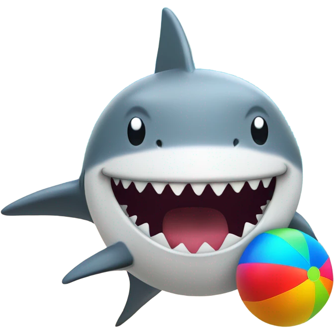 shark bouncing a beach ball on his nose  emoji