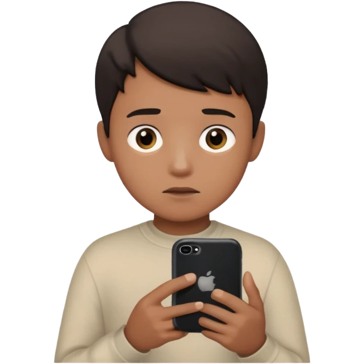 boy addicted to his Iphone emoji