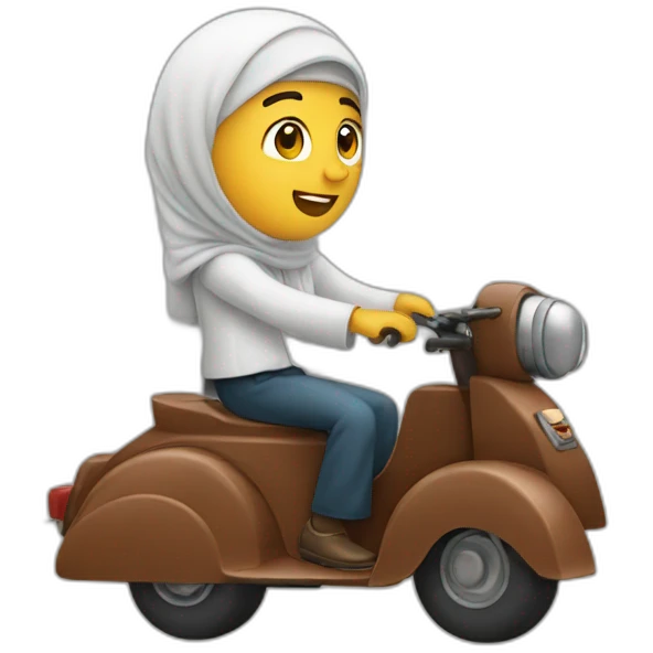 A Muslim drive a fly emoji