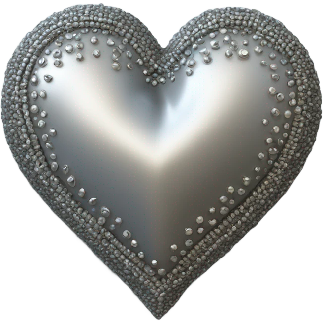 a hollow heart studded with silver emoji