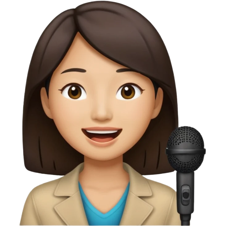 asian woman singing no microphone emoji
