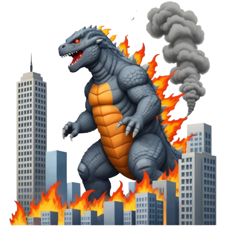 godzilla destroying a city emoji