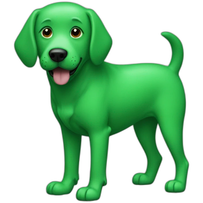 Green dog with big butt emoji