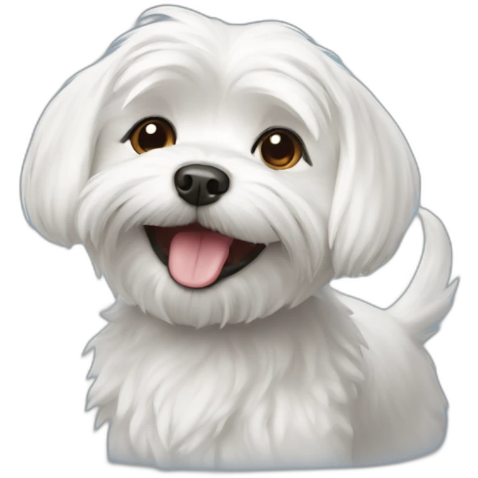 maltese dog smiling  emoji