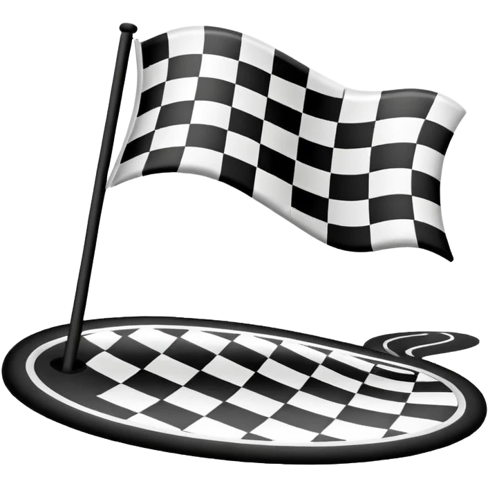 finish line with checkered flag emoji