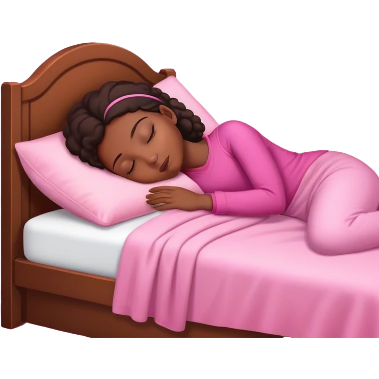 black girl sleeping in pink room emoji