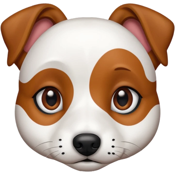 Chien jack Russel blanc avec deux tache marron sur ses yeux et dort ! emoji