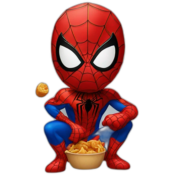spiderman eating emoji
