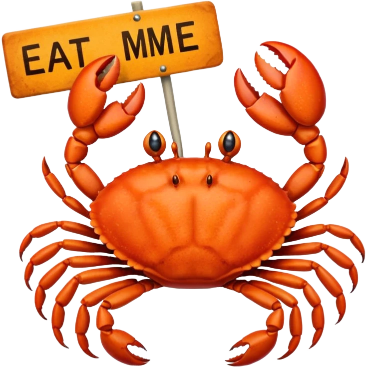 Crab holding eat me sign emoji