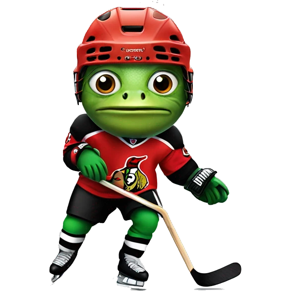 Hockey player as a frog wearing an Ottawa senators jersey  emoji