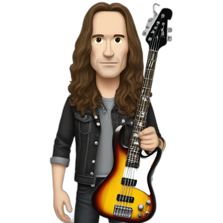 Cliff Burton with Bass guitar emoji