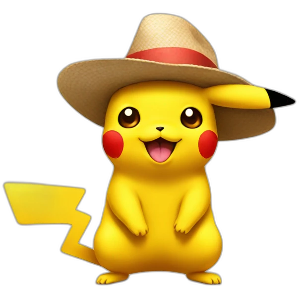 Pikachu with a hat emoji