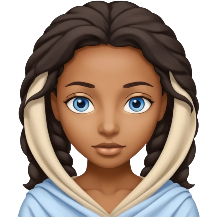 blue eyed desert black woman with creme cloth emoji
