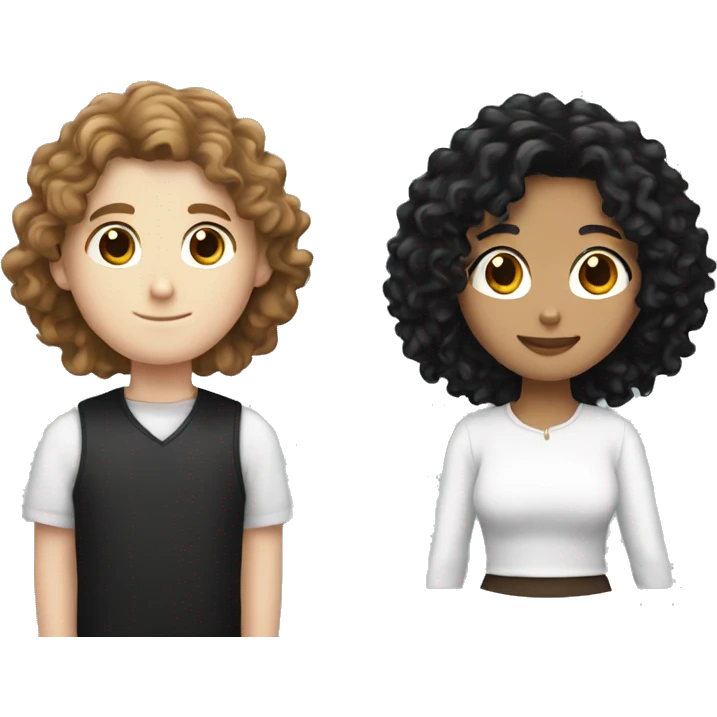white boy with brown hair and white girl with long black curly hair emoji