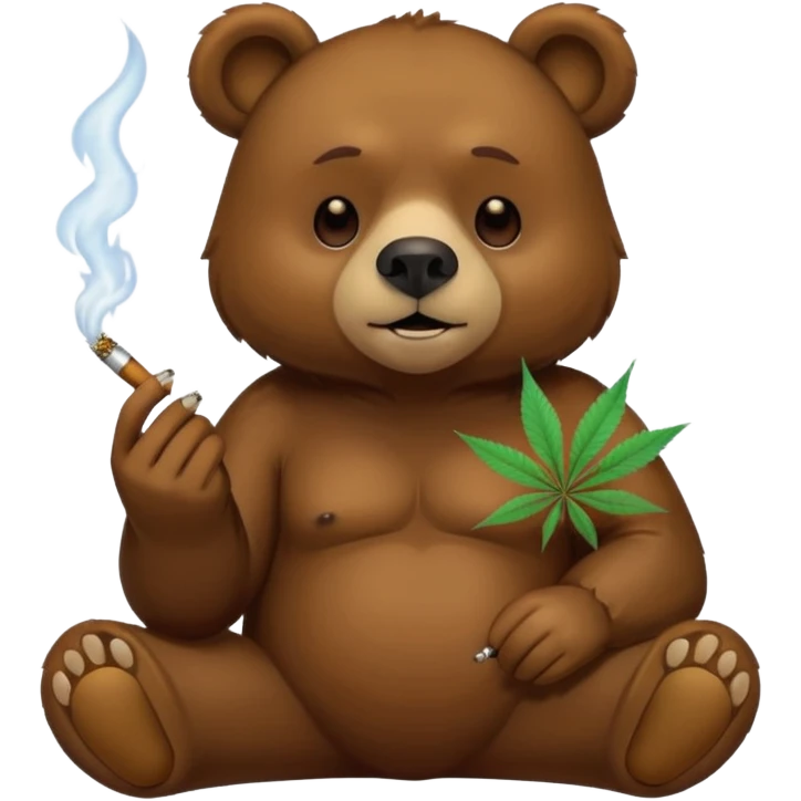 bear smoking weed emoji