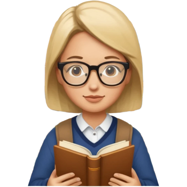 Library Visitor, Reader + stack of books. emoji