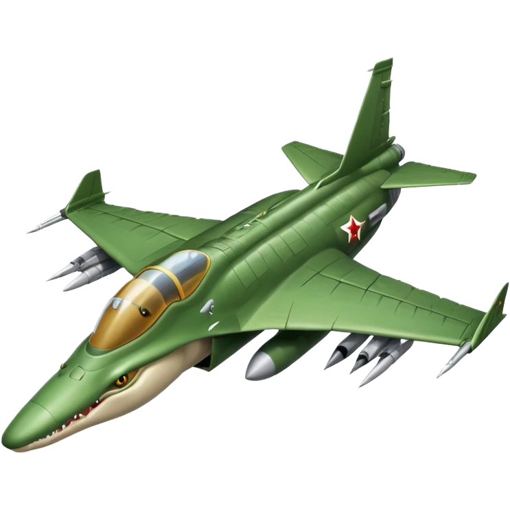 Un cocodrilo en avión de combate emoji