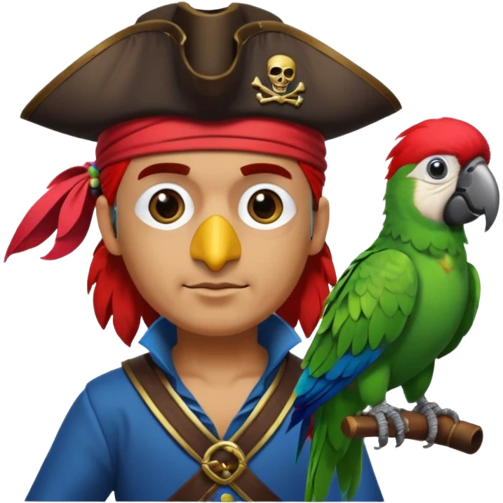 pirate and parrot emoji