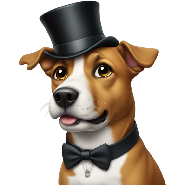 Dog with top hat and suit emoji