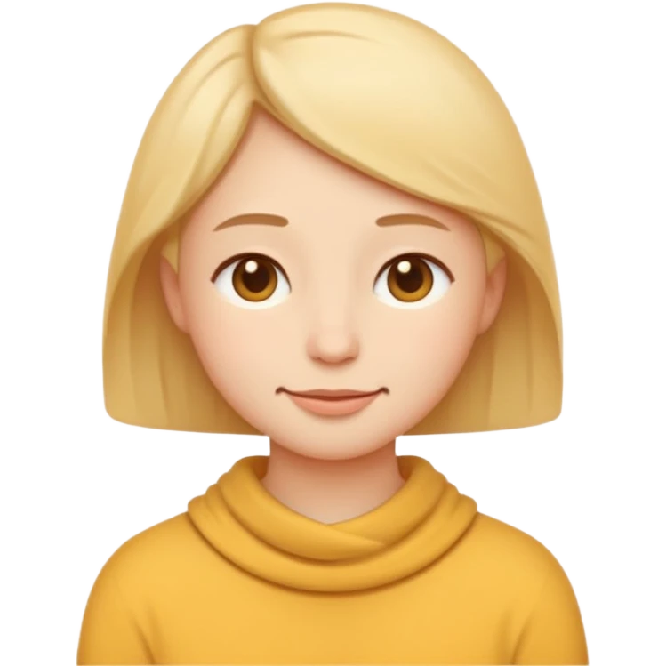 A simple emoji-style character with a gentle, soft smile and eyes peacefully closed from kindness and warmth, minimal design, rounded face, clean lines, friendly and calm expression, modern emoji style, transparent background. emoji