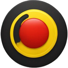A wavy black and red rectangle with a yellow circle in the middle emoji