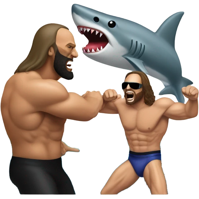 Randy savage fighting a shark emoji