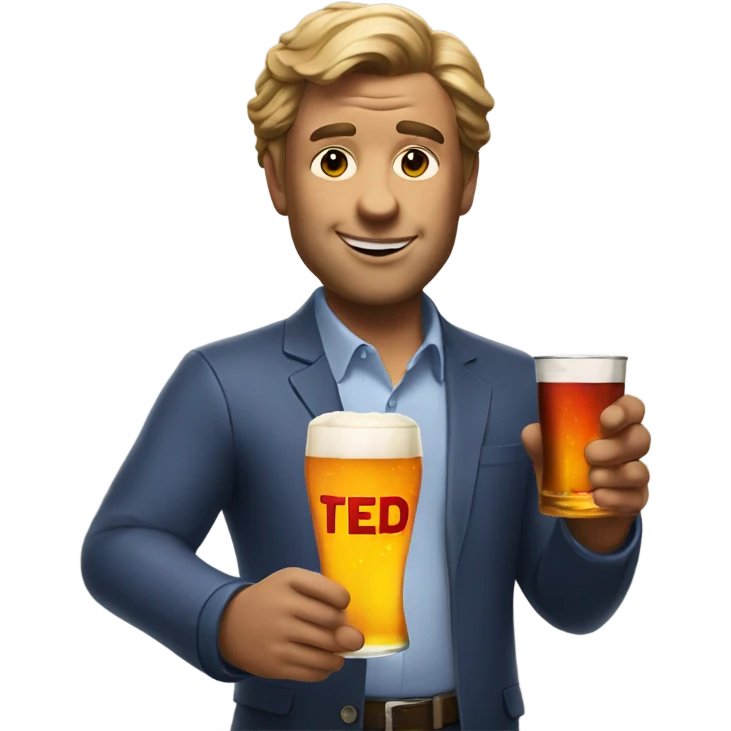 ted from the movie ted holding a pint of fireball  emoji