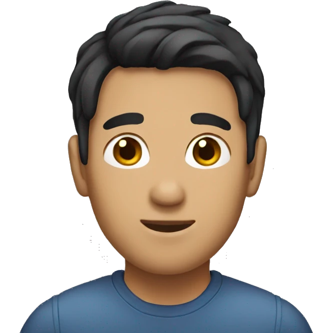 male with short black hair emoji