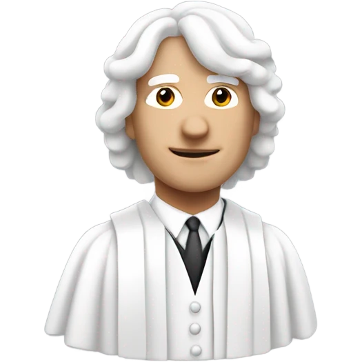 white UK judge upper body white wig at an angle  emoji