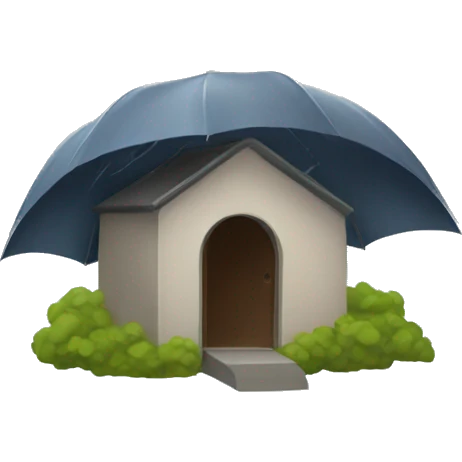 A shelter from a storm emoji