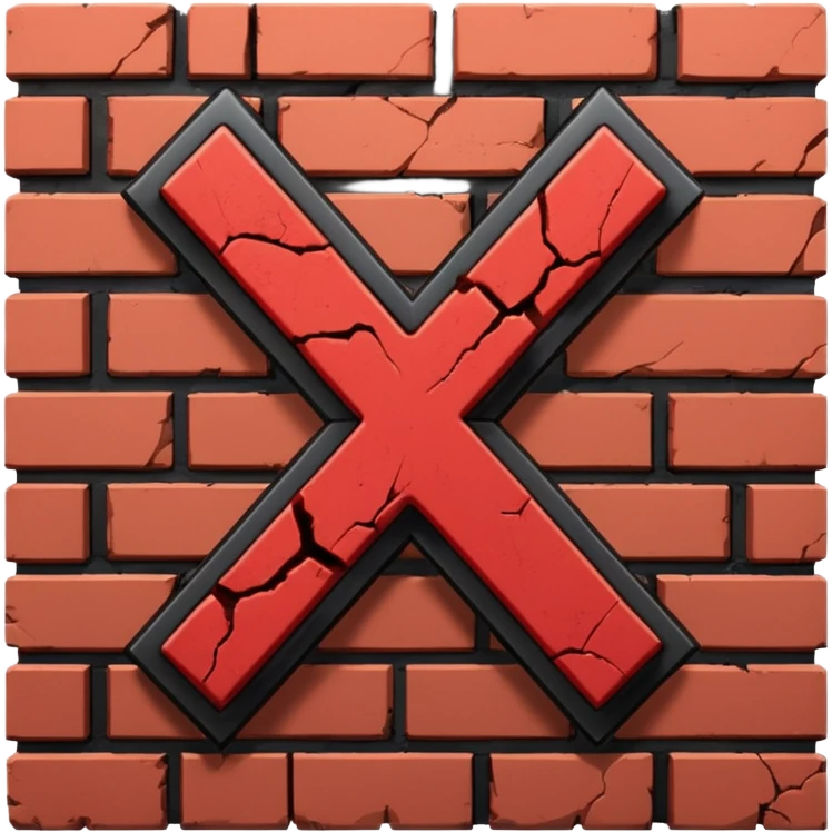 a crossed-out wall indicating poor defense during the match emoji