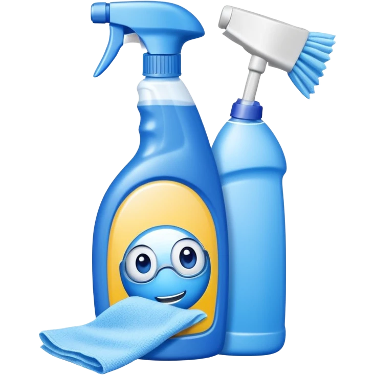 cleaning product and rag emoji