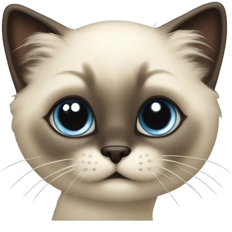 fluffy Siamese kitten play emoji