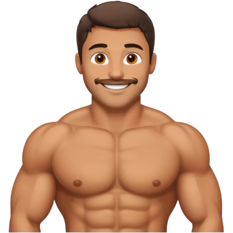 Muscular and chest hair man emoji