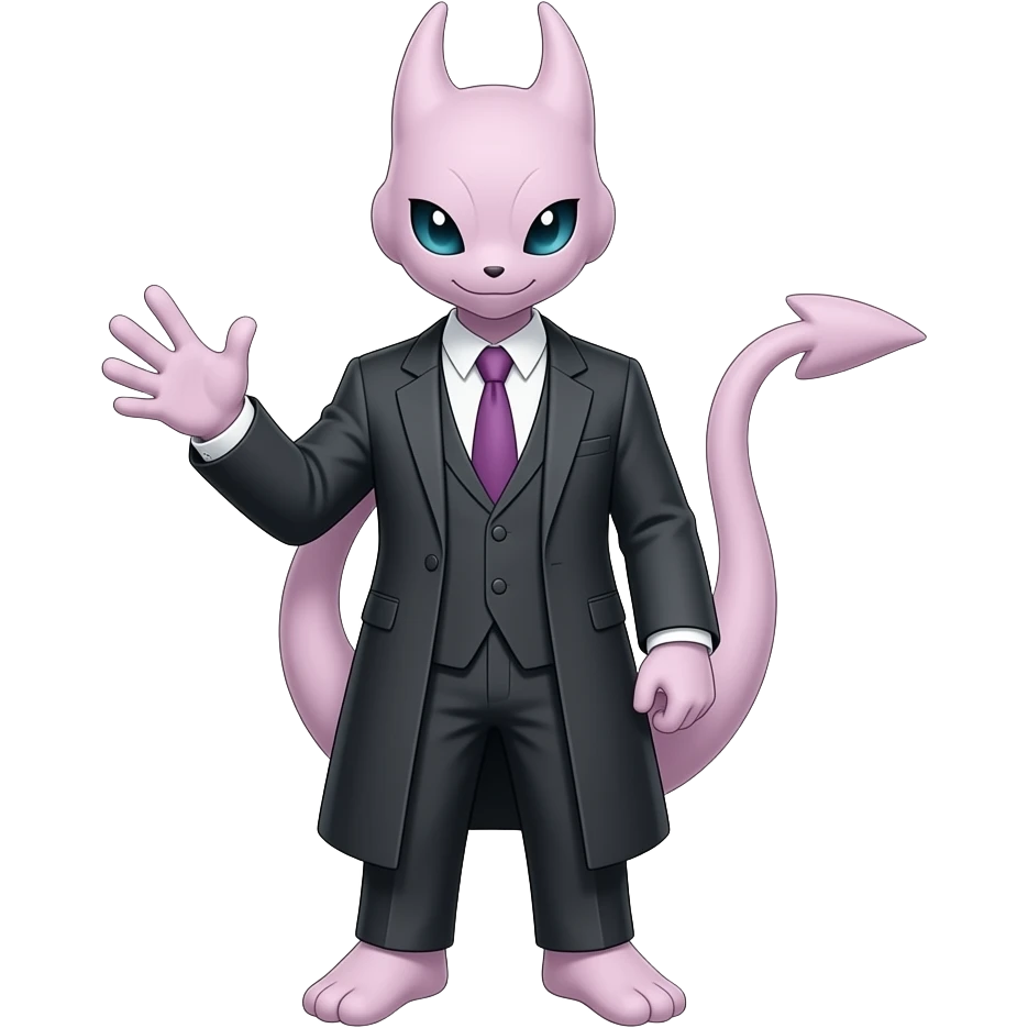 pokemon mewtwo dressed as a lawyer emoji