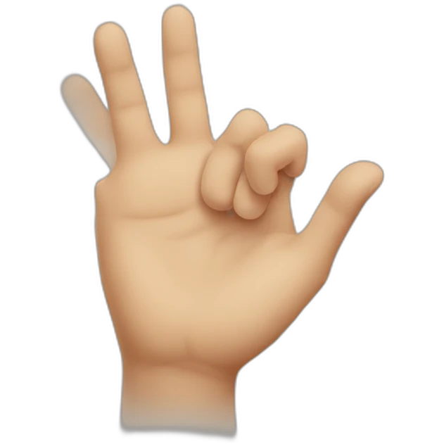 Hand holding l emoji