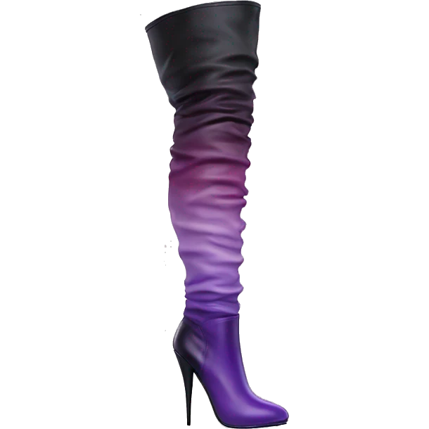 Realistic light purple to dark purple ombre thigh high boots. emoji
