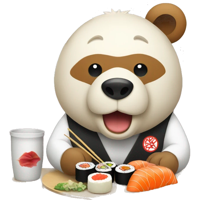 bear eating sushi emoji