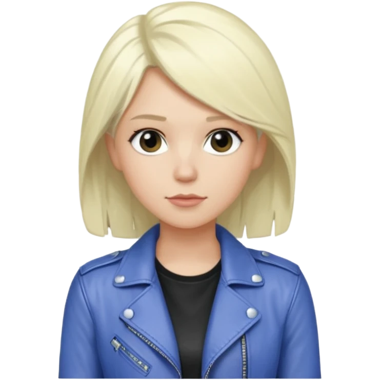 Emily Armstrong, Rock Singer (b.1986) with platinum blonde hair, periwinkle shirt emoji