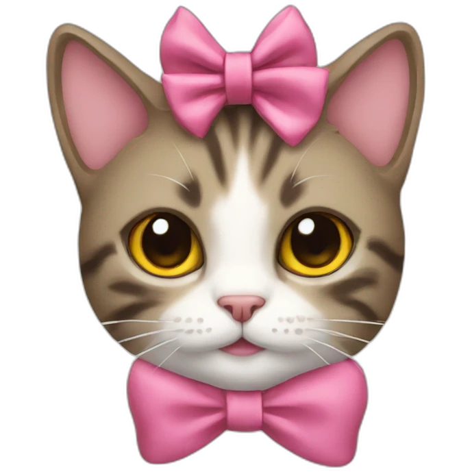 cat wearing a bow emoji