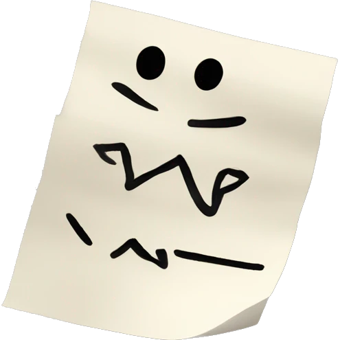 A scrap of paper with a note on it emoji