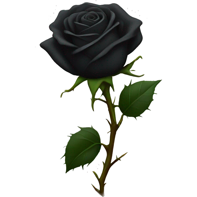 black rose with thorns emoji